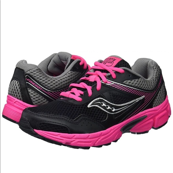 black and pink saucony shoes